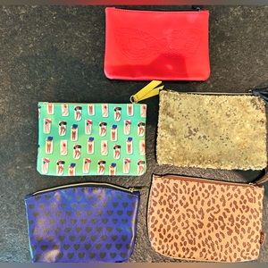 Ipsy cosmetics bags, lot of 5